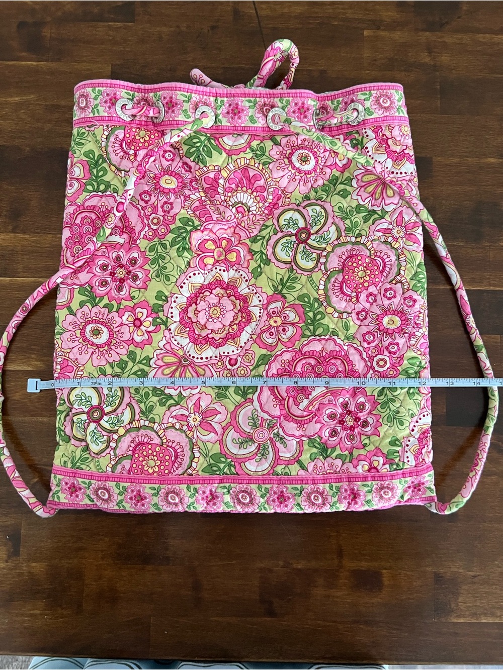 Vera Bradley Petal Pink Drawstring Backpack (retired) - Picture 4 of 7